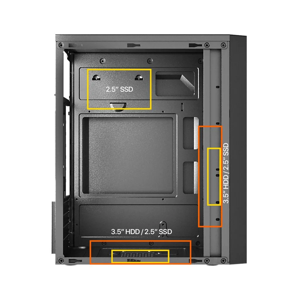 FRISBY FC-2710B, 1x80mm Fan, Siyah, 300W, USB 2.0, mATX, Mini Tower Kurumsal KASA