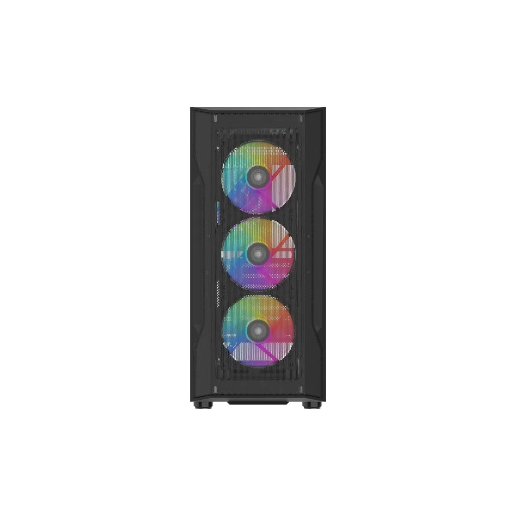 SAMA S40BK Black, H700BK 700W, 80 PLUS, Tempered Glass Panel, Mesh Ön Panel, Type-C, 4x120mm ARGB Fan, ATX, GAMING KASA