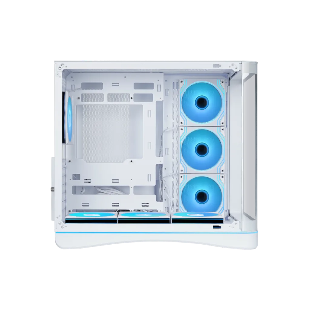 SAMA V62WH White, G1000WH 1000W, 80+ Gold, Full Modüler, PCIE 5.1, ATX3.1, Tempered Glass Panel, Panoramic Tasarım, Type