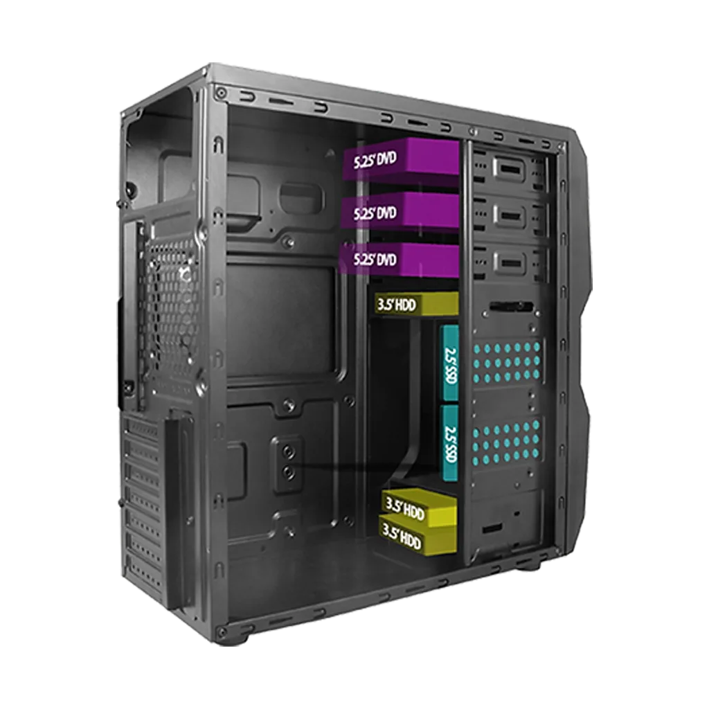VENTO TA-K61 Mid Tower, 550W 80+ Siyah, ATX Kurumsal KASA