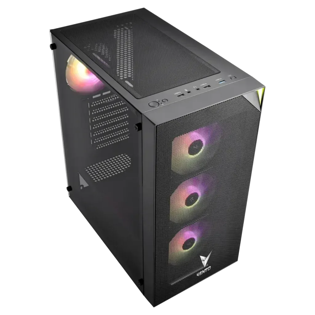 VENTO VG4200S Mid Tower, 850W 80+ Siyah, Temperli Cam, RGB, ATX GAMING KASA
