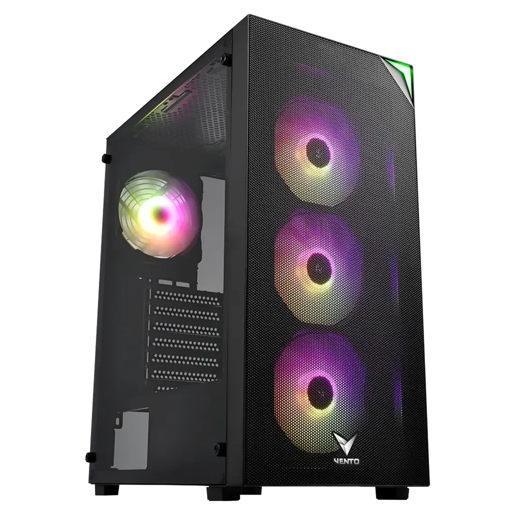 VENTO VG4200S Mid Tower, 850W 80+ Siyah, Temperli Cam, RGB, ATX GAMING KASA