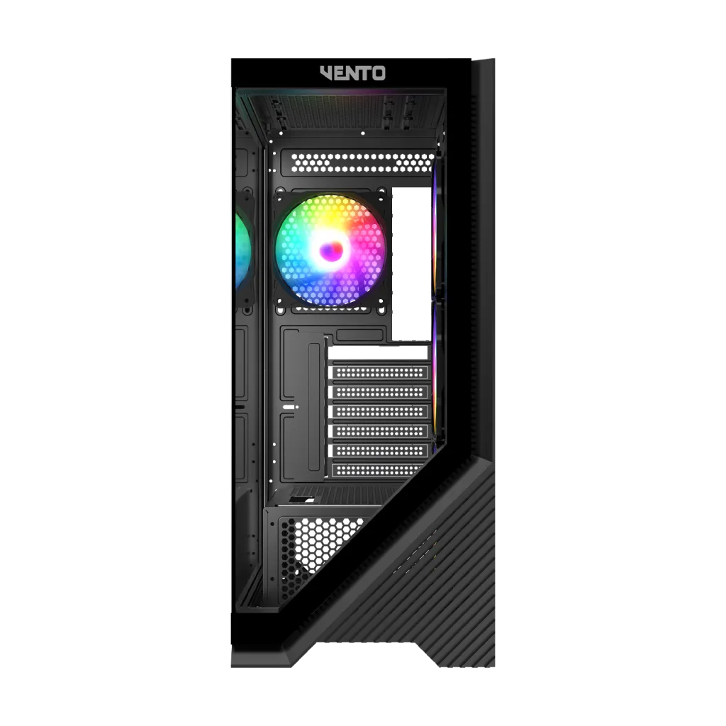 VENTO VG4202FL Mid Tower, 850W 80+ Siyah, Temperli Cam, RGB, ATX GAMING KASA