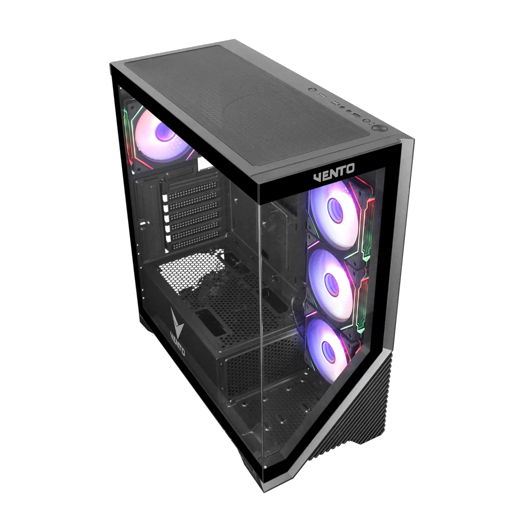 VENTO VG4202FLA ATX Tower, 850W 80+ Siyah, Temperli Cam, RGB, Mesh, ATX GAMING KASA