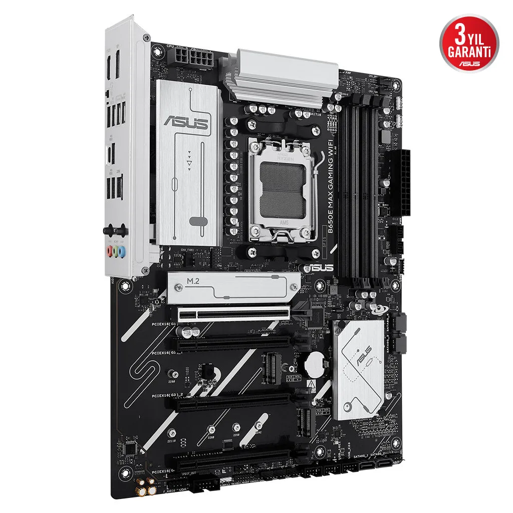ASUS B650E MAX GAMING WIFI, 4xDDR5, 3xM.2, DP, HDMI, Type-C, Wi-Fi 6E, Bluetooth v5.3, AM5 Soket Gaming Anakart