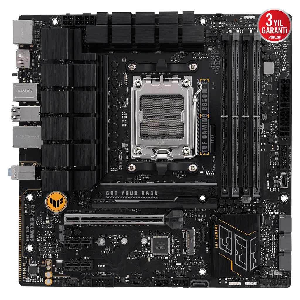 ASUS TUF GAMING B650M-E, 4xDDR5, 2x M.2, HDMI, 2xDP, Type-C, AM5 Soket GAMING Anakart