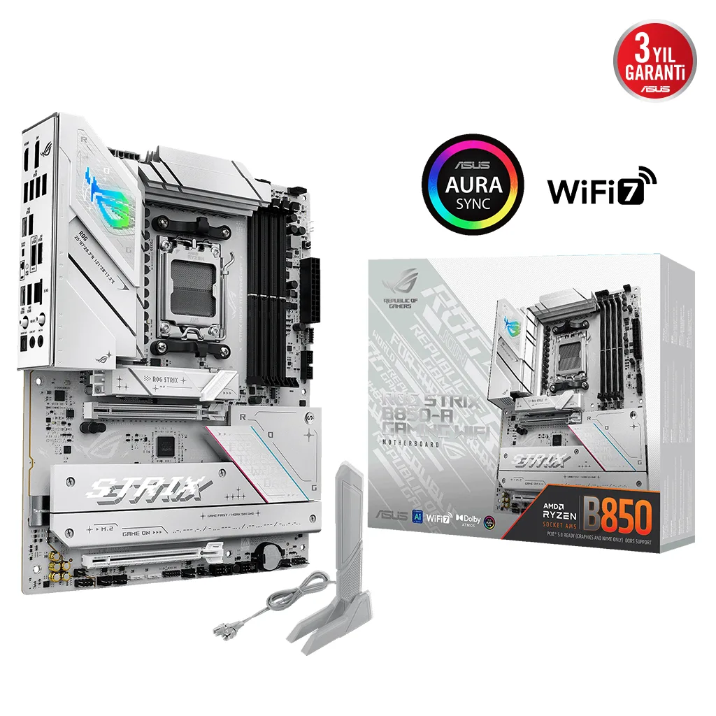 ASUS ROG STRIX B850-A GAMING WIFI7 NEO, 4xDDR5, 4xM.2, HDMI, DP, Type-C, PCIe 5.0, Wi-Fi 7, Bluetooth v5.4, AM5 Soket GA