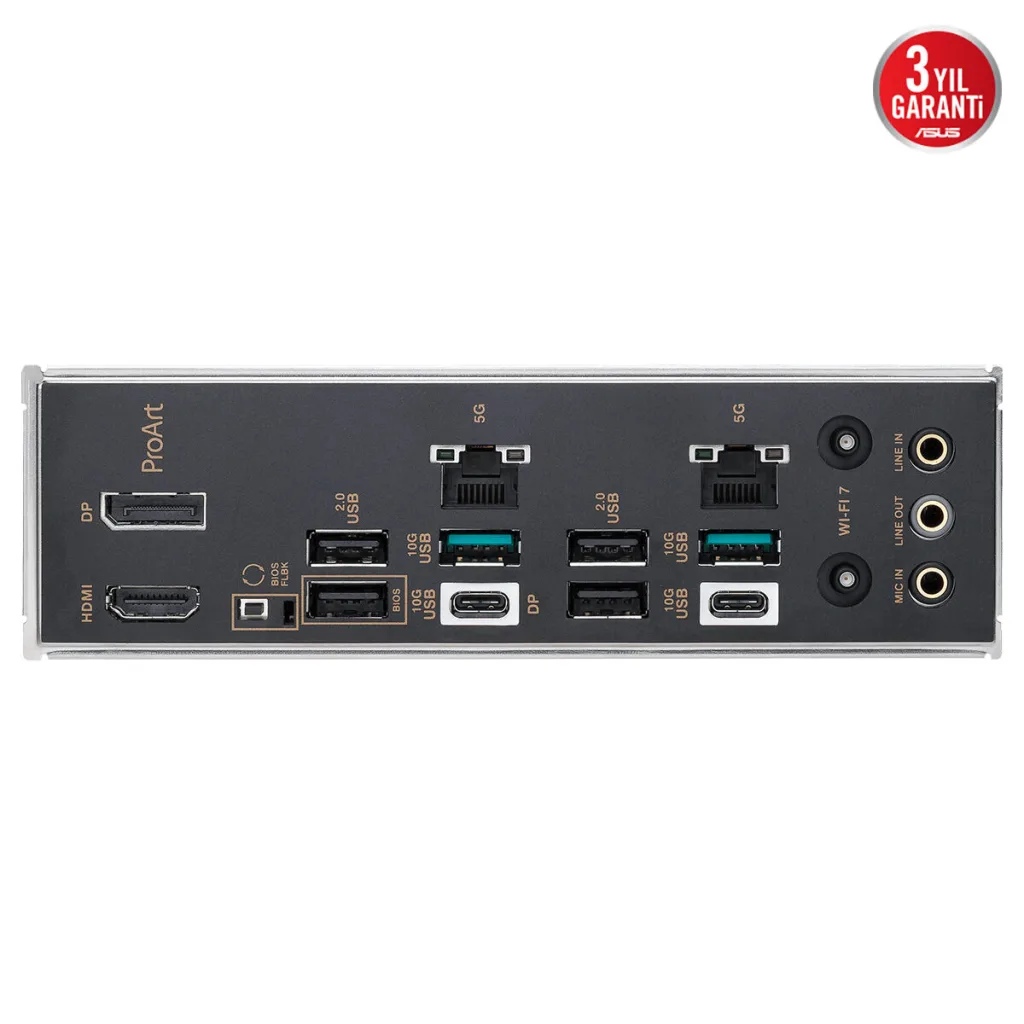 ASUS PROART B850-CREATOR WIFI NEO, 4xDDR5, 3xM.2, HDMI, DP, Type-C, PCIe 5.0, Wi-Fi 7, Bluetooth v5.4, AM5 Soket GAMING
