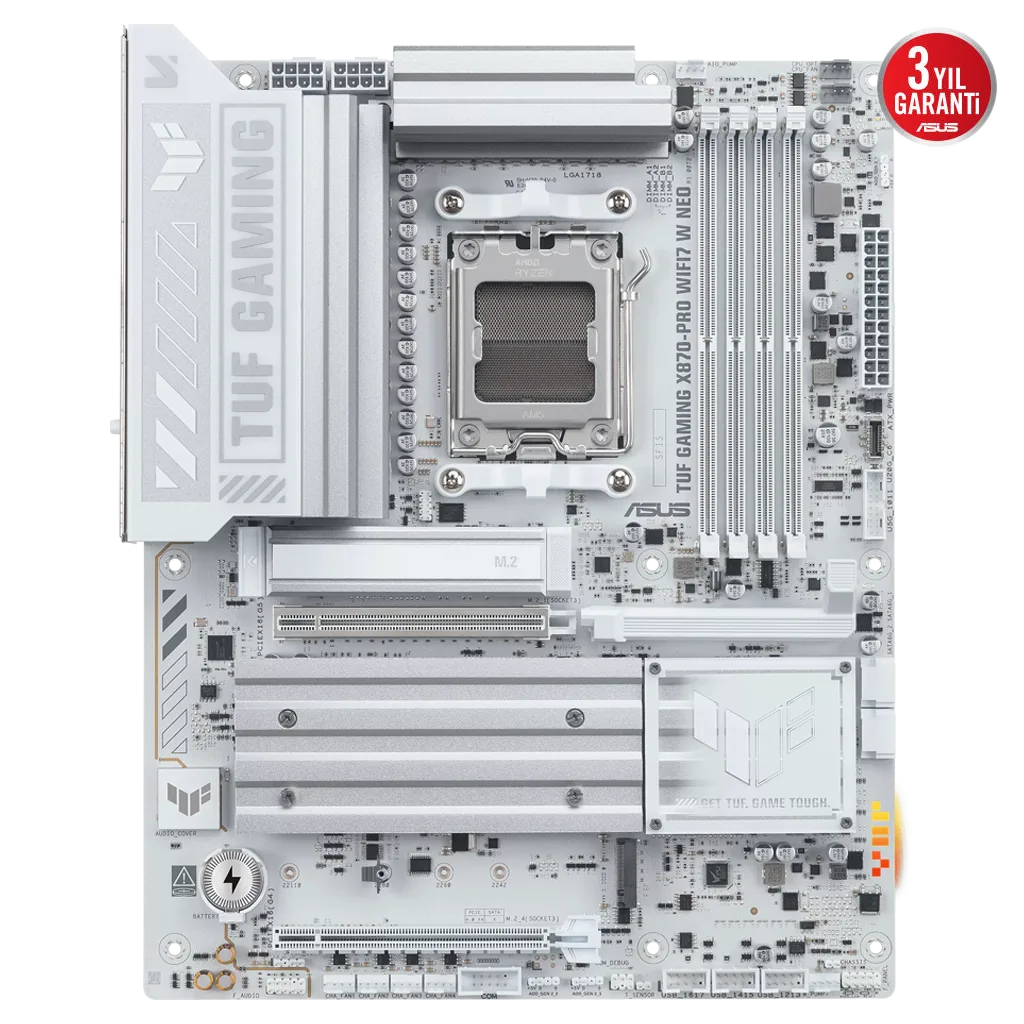 ASUS TUF GAMING B850-PRO WIFI7 W NEO, 4xDDR5, 3x M.2, HDMI, DP, Type-C, Wi-Fi 7, Bluetooth v5.4, AM5 Soket GAMING Anakar