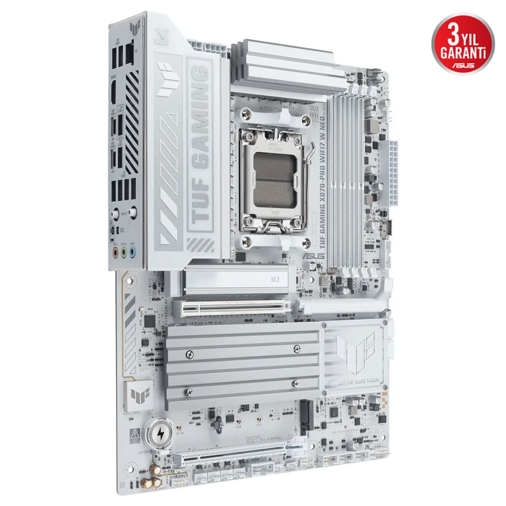 ASUS TUF GAMING X870-PRO WIFI7 W NEO, 4xDDR5, 4xM.2, HDMI, DP, Type-C, Wi-Fi 7, Bluetooth v5.4, AM5 Soket GAMING Anakart