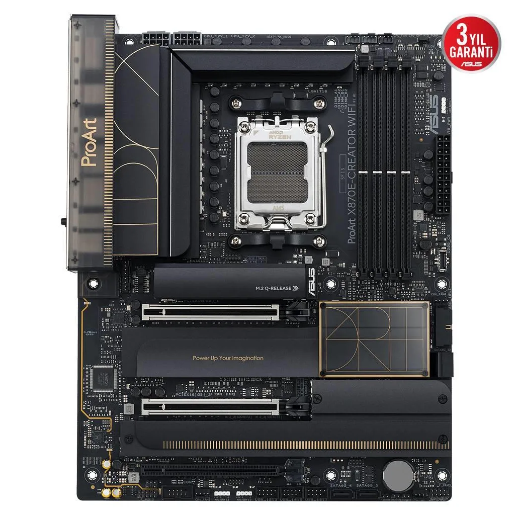 ASUS PROART X870E-CREATOR WIFI, 4xDDR5, 4xM.2, HDMI, DP, Type-C, PCIe 5.0, Wi-Fi 7, Bluetooth v5.4, AM5 Soket GAMING Ana