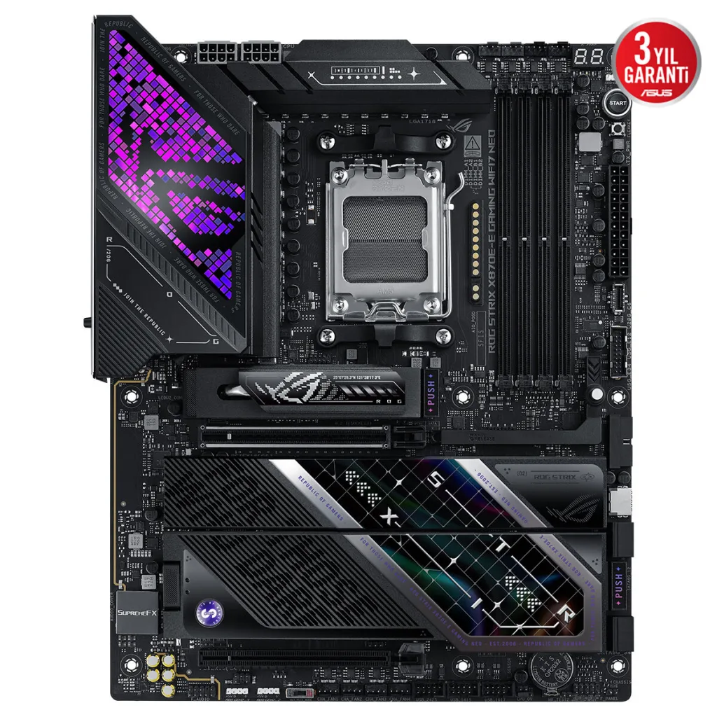 ASUS ROG STRIX X870E-E GAMING WIFI7 NEO, 4xDDR5, 5xM.2, HDMI, DP, Type-C, PCIe 5.0, 2xWi-Fi 7, Bluetooth v5.4, AM5 Soket