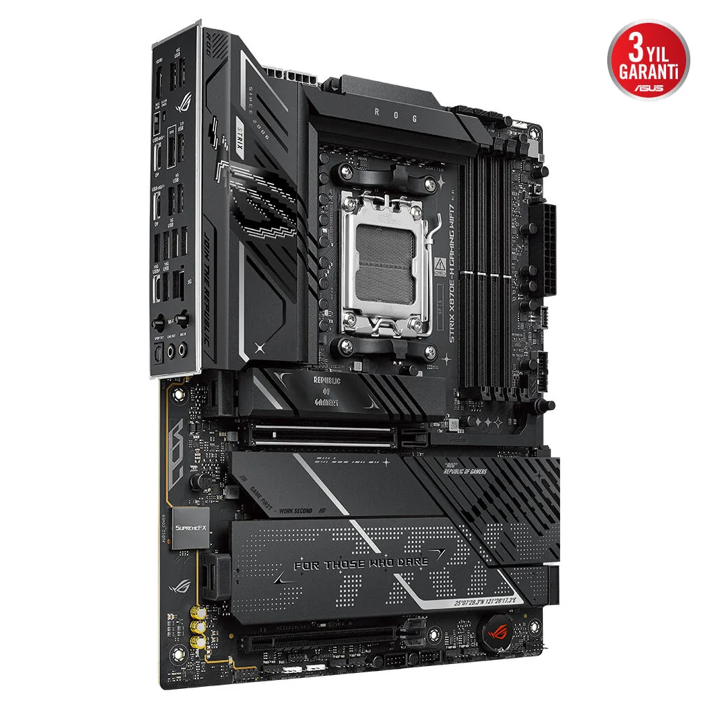 ASUS ROG STRIX X870E-H GAMING WIFI7, 4xDDR5, 4xM.2, DP, HDMI, Type-C, PCIe 5.0, Wi-Fi 7, Bluetooth v5.4, AM5 Soket GAMIN