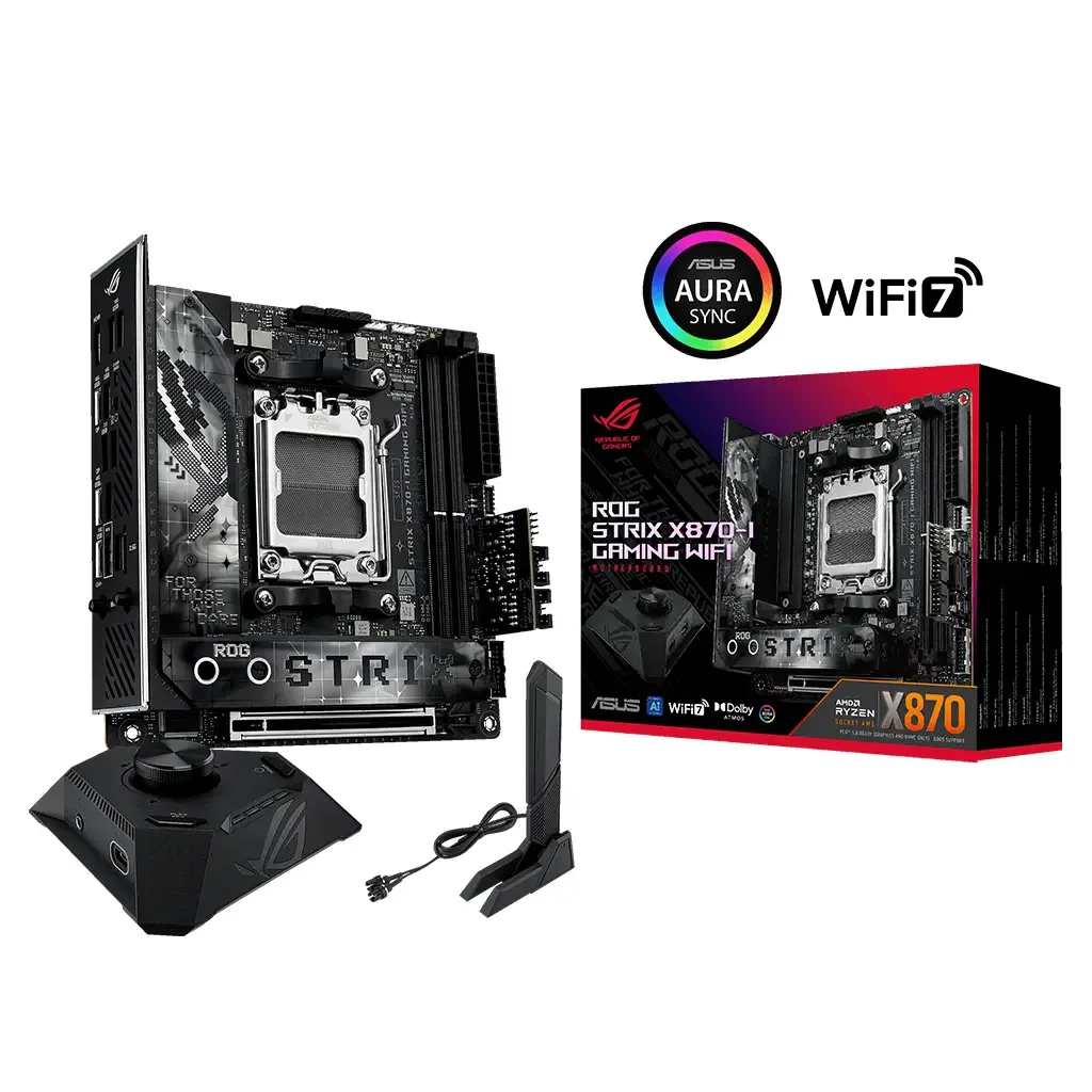 ASUS ROG STRIX X870-I GAMING WIFI, 2xDDR5, 2xM.2, HDMI, DP, Type-C, Wi-Fi 7, Bluetooth v5.4, Mini ITX, AM5 Soket GAMING