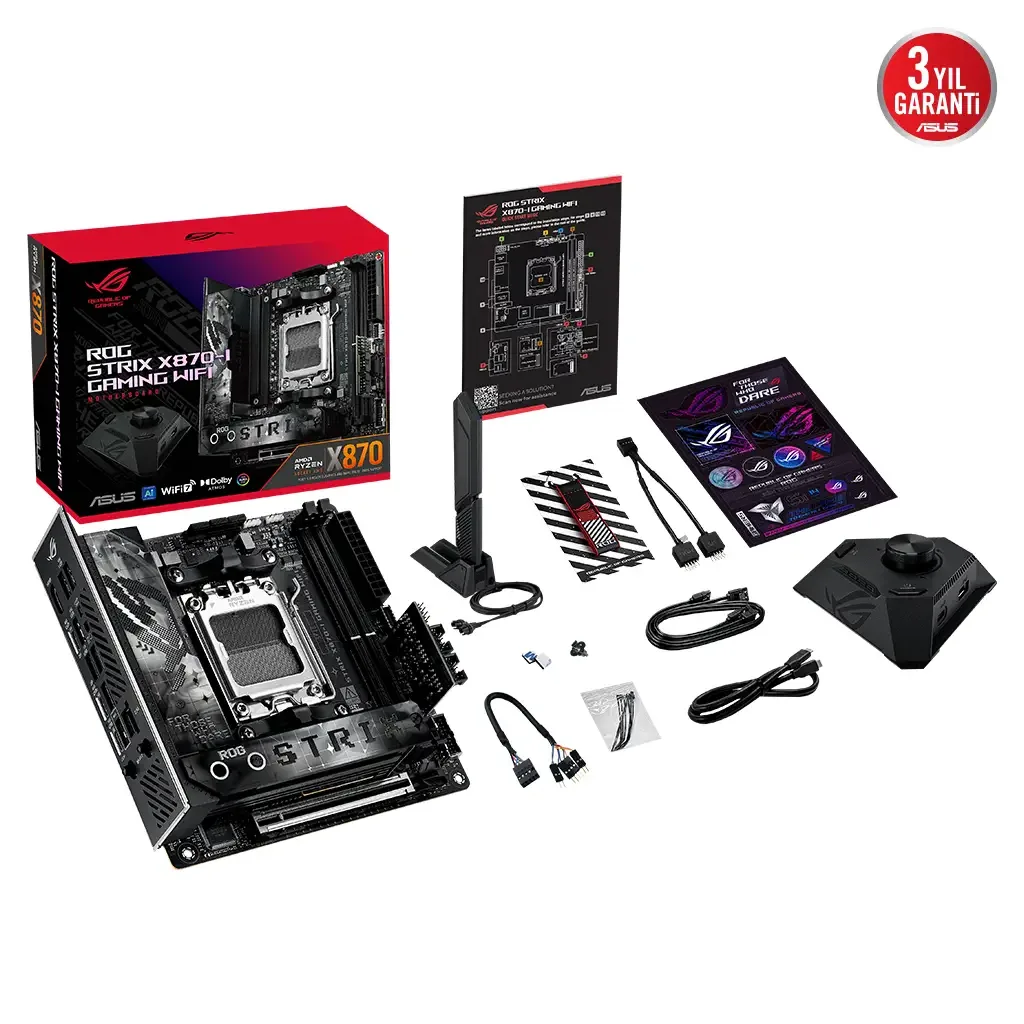 ASUS ROG STRIX X870-I GAMING WIFI, 2xDDR5, 2xM.2, HDMI, DP, Type-C, Wi-Fi 7, Bluetooth v5.4, Mini ITX, AM5 Soket GAMING