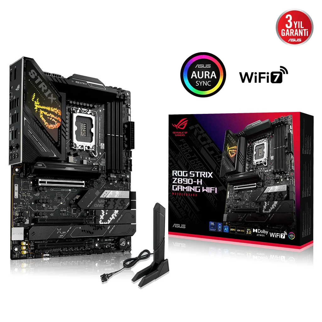 ASUS ROG STRIX Z890-H GAMING WIFI, 9066MHz, 4xDDR5, 4x M.2, HDMI, DP, Type-C, Wi-Fi 7, Bluetooth 5.4, Intel Core Ultra C