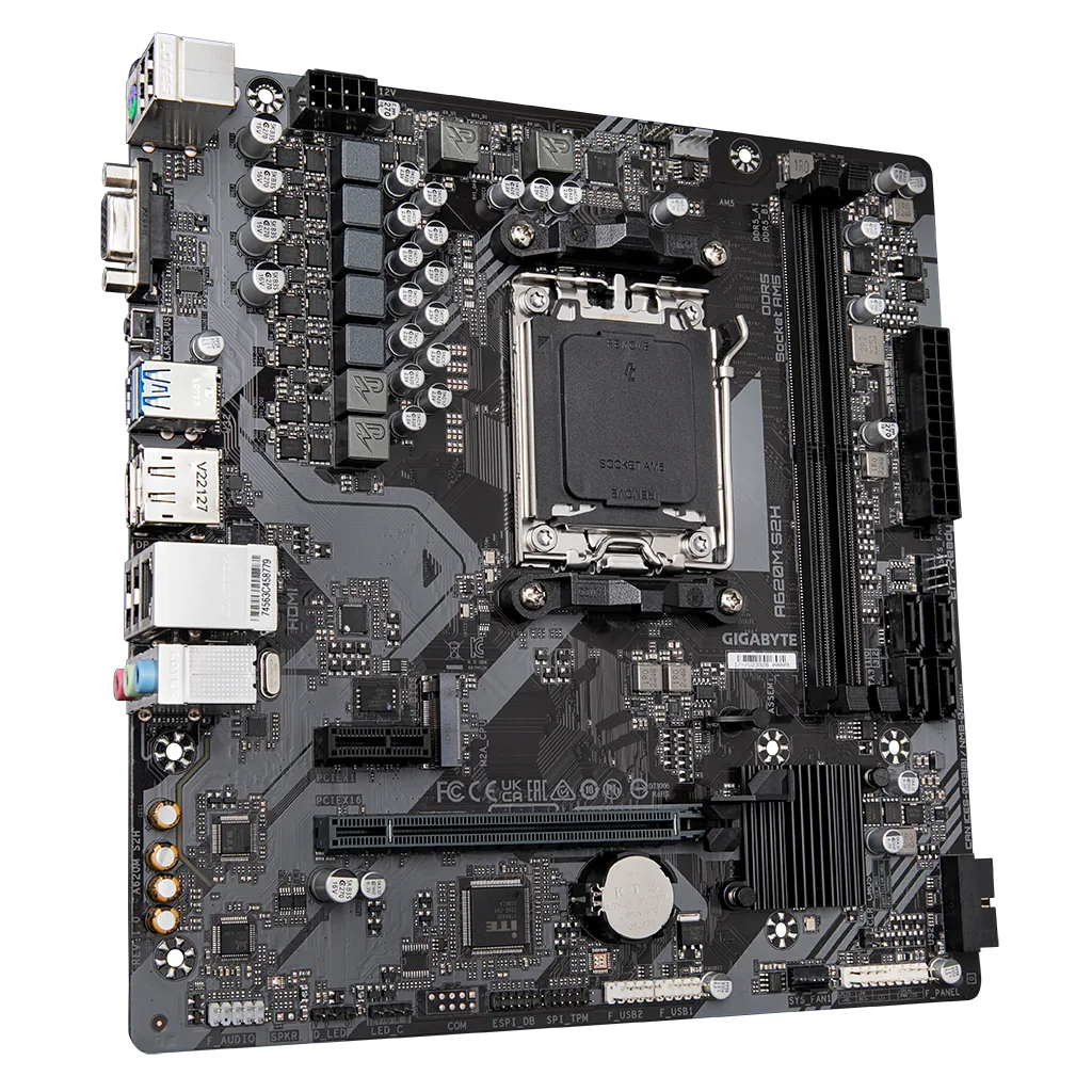 GIGABYTE A620M-S2H, rev.1.2, 6400MHz, 2xDDR5, 1x M.2, D-SUB, HDMI, DP, AM5 Soket Anakart
