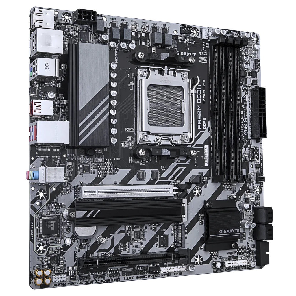GIGABYTE B850M DS3H, 4xDDR5, 2xM.2, 2xDP, HDMI, Type-C, AM5 Soket GAMING Anakart