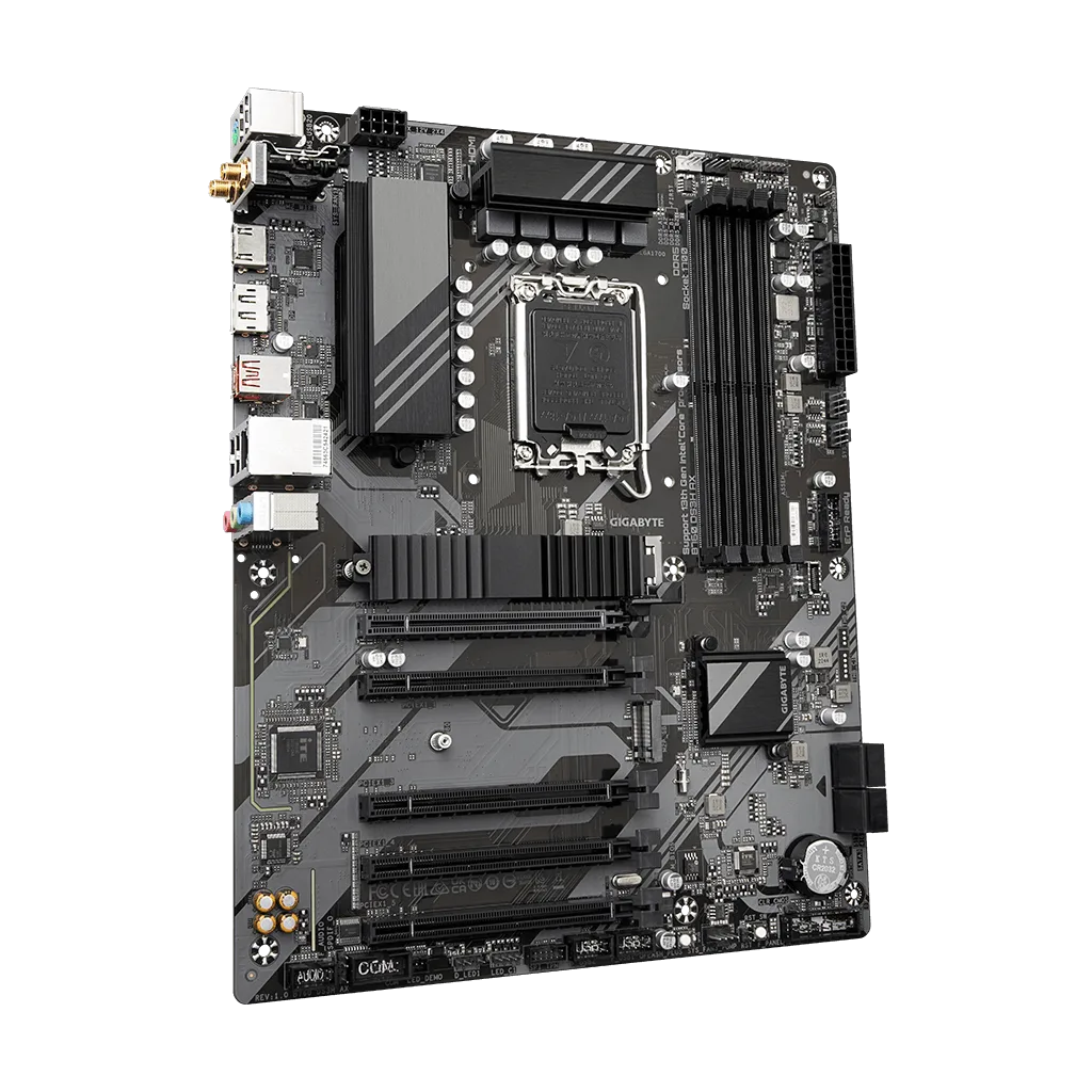 GIGABYTE B760 DS3H AX, rev.1.0, 4xDDR5, 2xM.2, DP, HDMI, Type-C, Wi-Fi 6E, Bluetooth v5.3, 12-13-14.Nesil, LGA1700 Soket