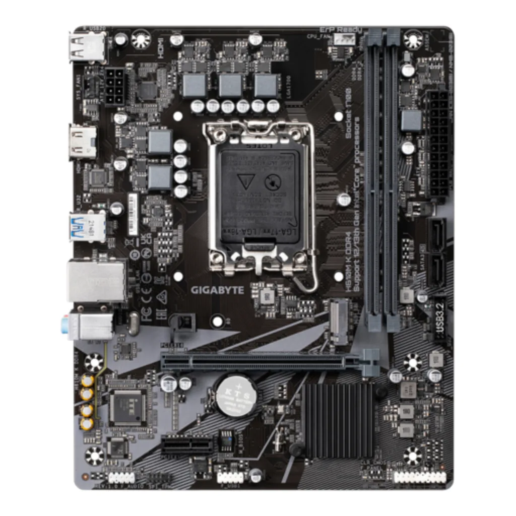 GIGABYTE H610M K DDR4, 2xDDR4, M.2, HDMI, 12-13.14.Nesil, LGA1700 Soket, Anakart