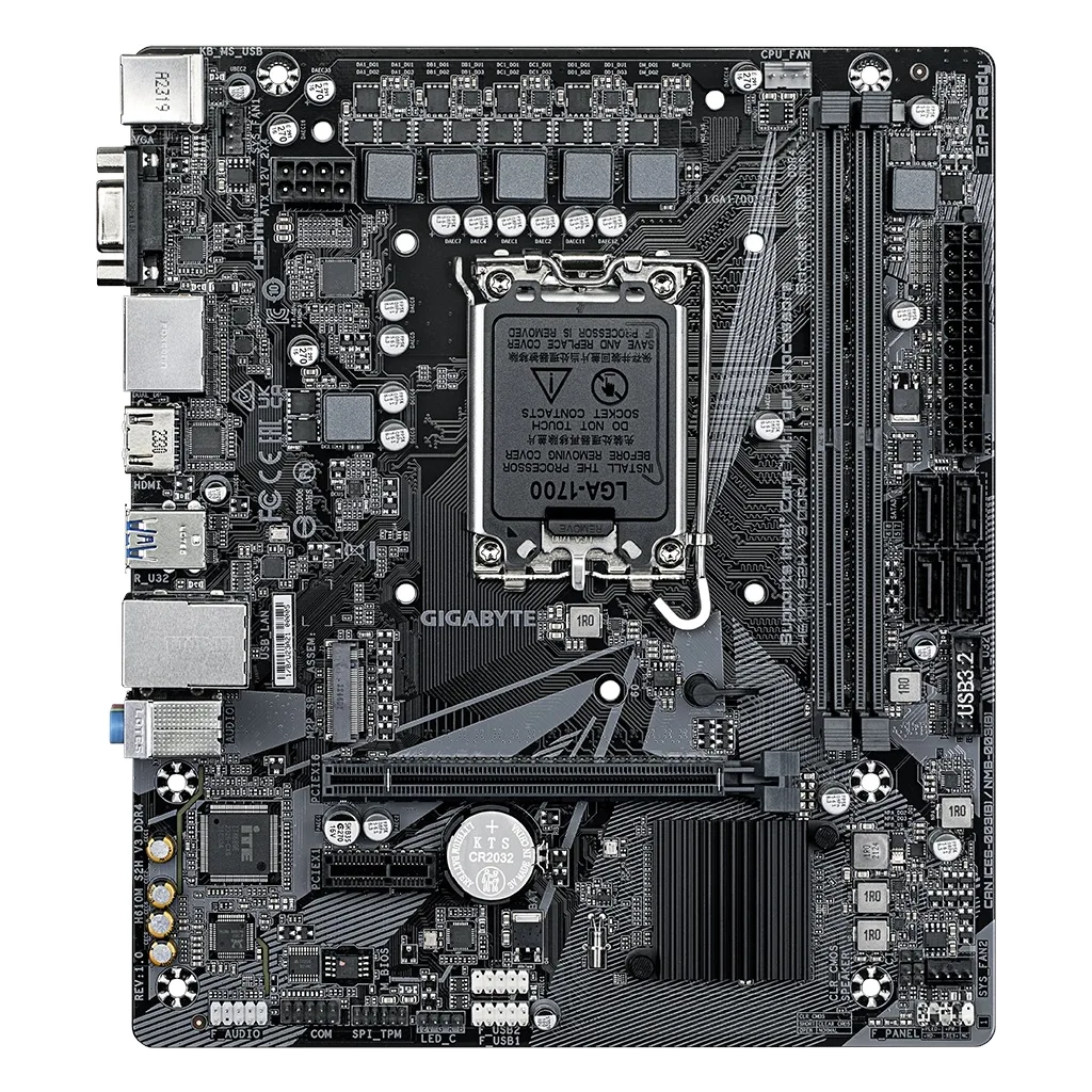 GIGABYTE H610M S2H V3, DDR4, rev1.0, 2xDDR4, M.2, D-SUB, HDMI, DP, 12-13.14.Nesil, LGA1700 Soket, Anakart
