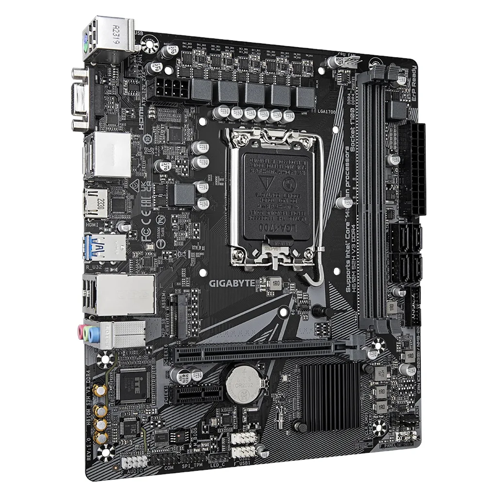 GIGABYTE H610M S2H V3, DDR4, rev1.0, 2xDDR4, M.2, D-SUB, HDMI, DP, 12-13.14.Nesil, LGA1700 Soket, Anakart