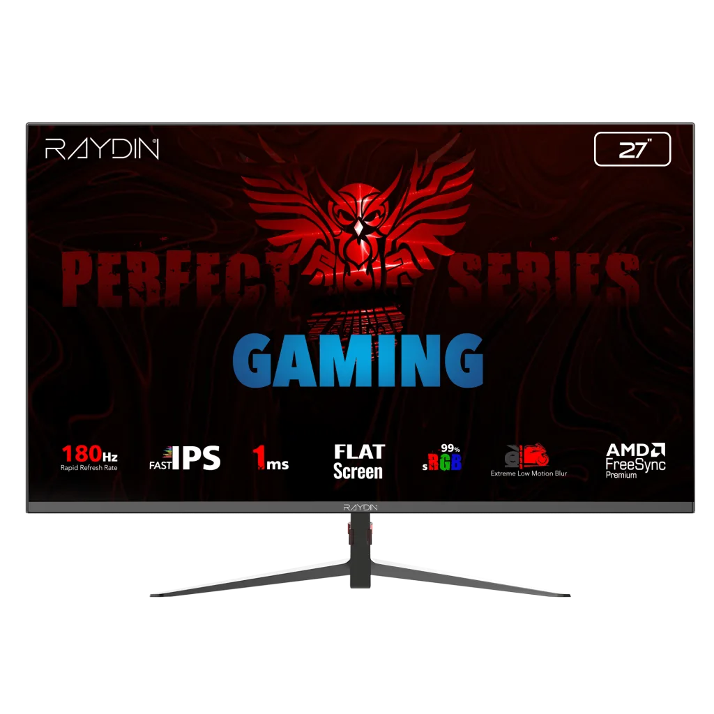RAYDIN MM27DFI-180HZ, 27", 1ms, 180Hz, Full HD, 300 nits, HDMI, DP, IPS LED, Flat, Frameless, FreeSync Gaming Monitör