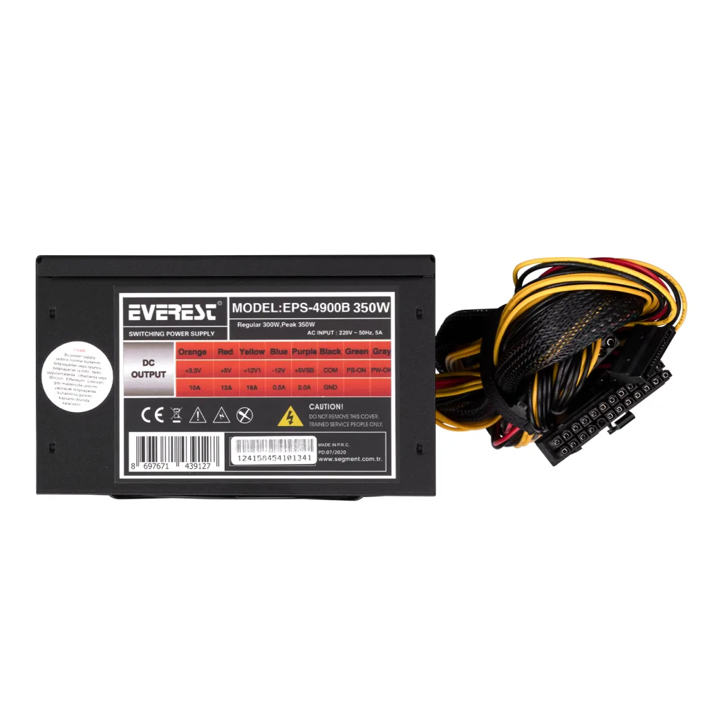 EVEREST EPS-4900B, 350W Peak, 12cm Fan, ATX, Power Supply (PSU) Box