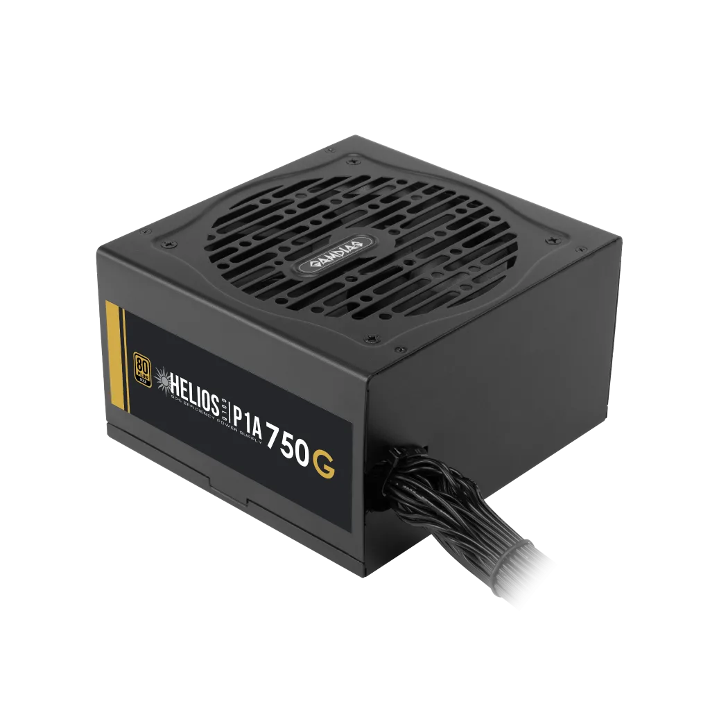GAMDIAS HELIOS P1A-750G, 750W, 80+ Gold, Aktif PFC, GAMING, ATX, Power Supply (PSU)