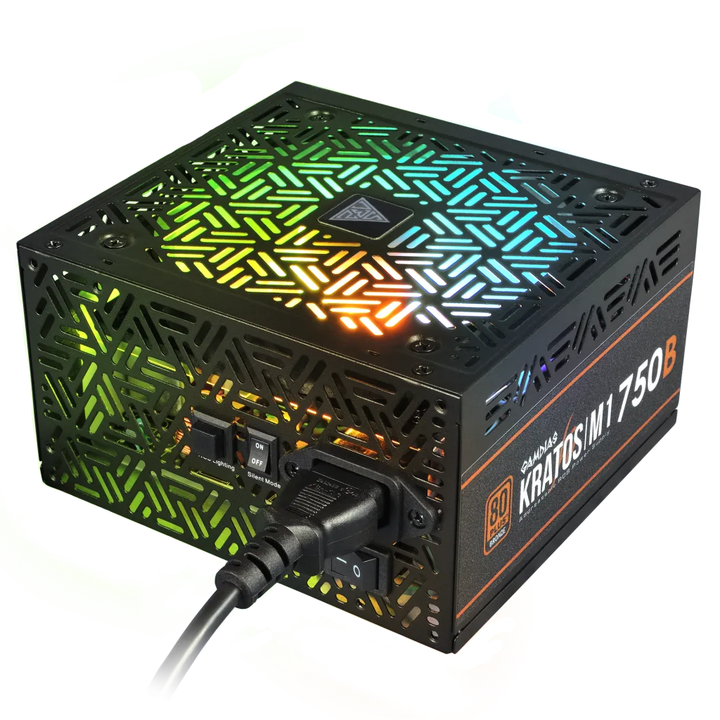 GAMDIAS KRATOS M1-750B, 750W, 80+ Bronze, Aktif PFC, RGB, GAMING, ATX, Power Supply (PSU)
