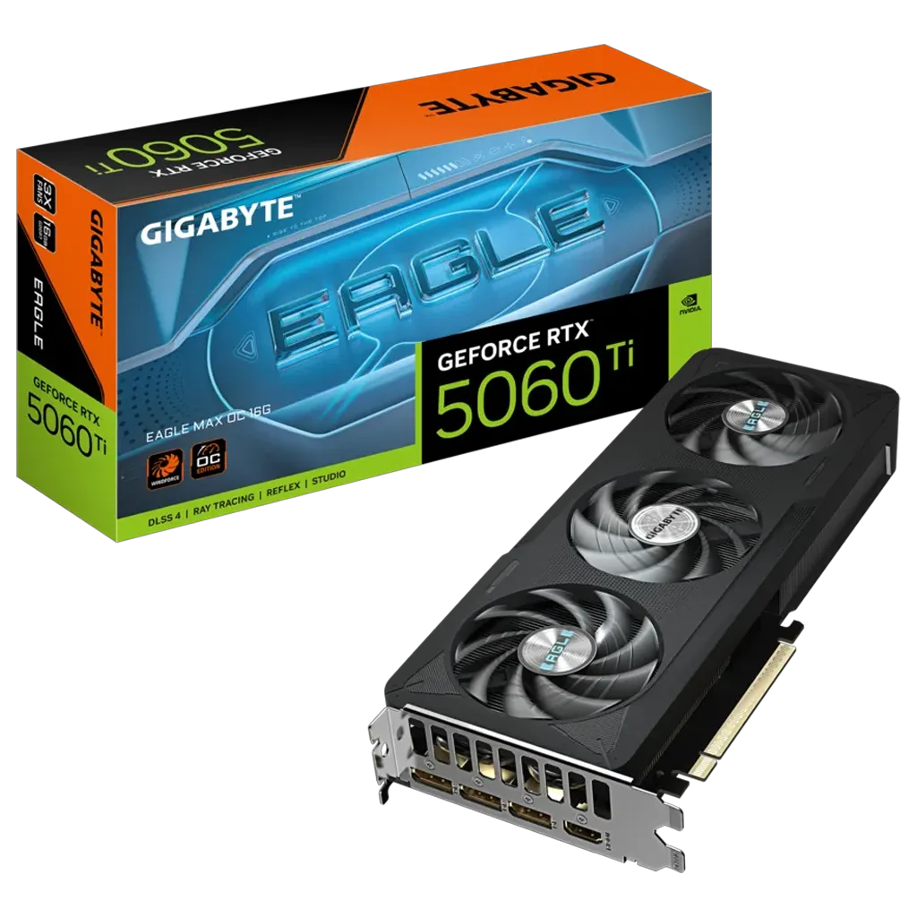 GIGABYTE GV-N506TEAGLEMAX OC-16GD, RTX5060TI, EAGLE MAX OC, 16Gb, GDDR7, 128BIT, 3 Fanlı, 1xHDMI, 3xDP, GAMING Ekran KAR