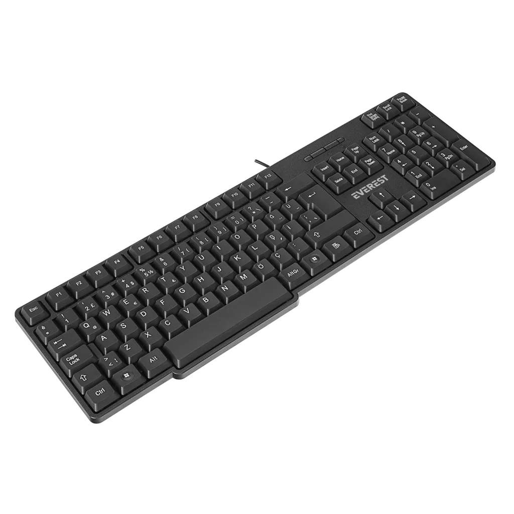EVEREST KB-517U, USB Kablolu, Türkçe Q, 2Mt Kablolu Standart Klavye (Siyah)