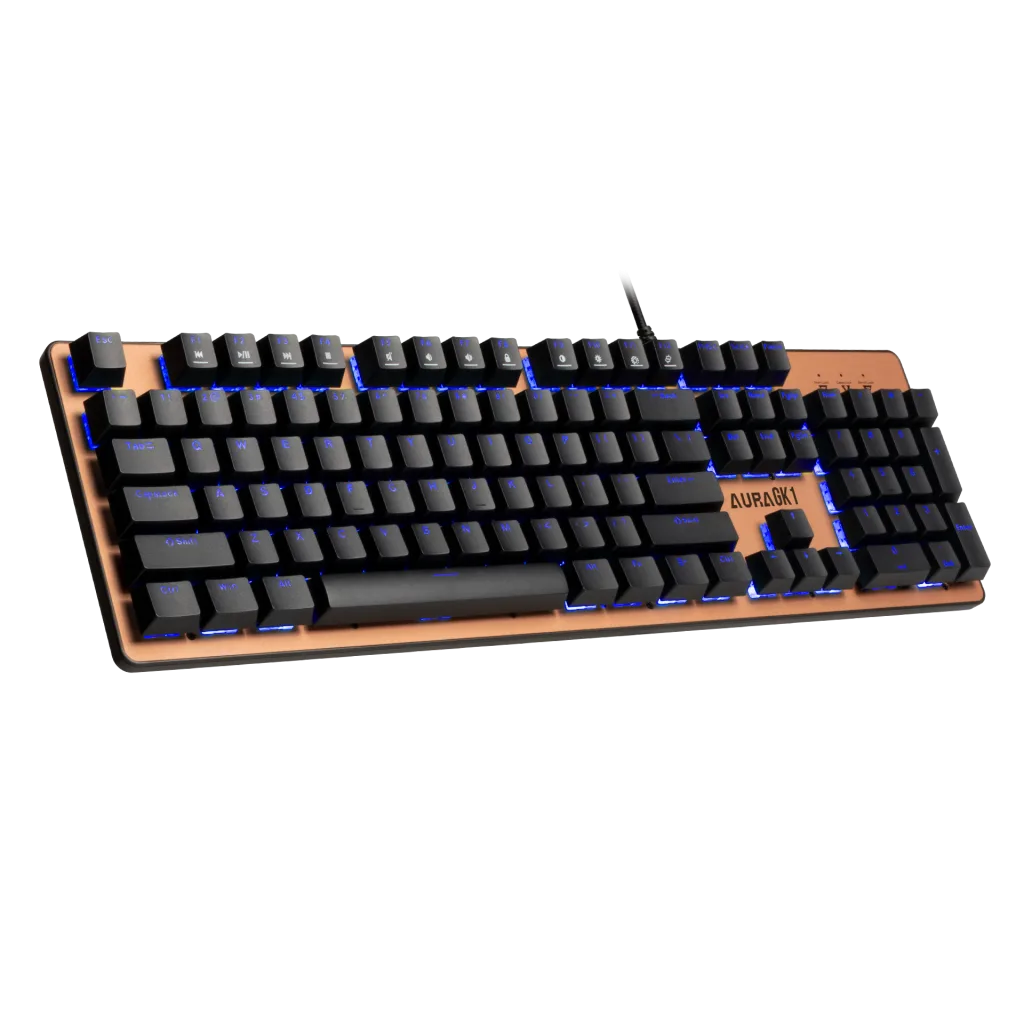 GAMDIAS AURA GK1, USB Kablolu, İngilizce, Rainbow Backlight, Red Mekanik Switch, Bronz Edition, Gaming Klavye