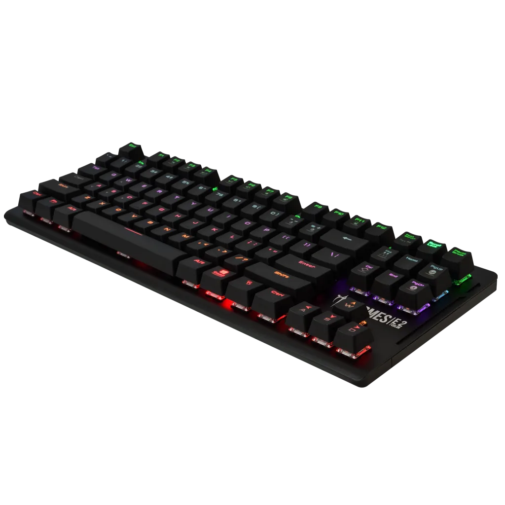 GAMDIAS HERMES-E2, USB Kablolu, İngilizce, Rainbow Backlight, Blue Mekanik Switch, Gaming Klavye