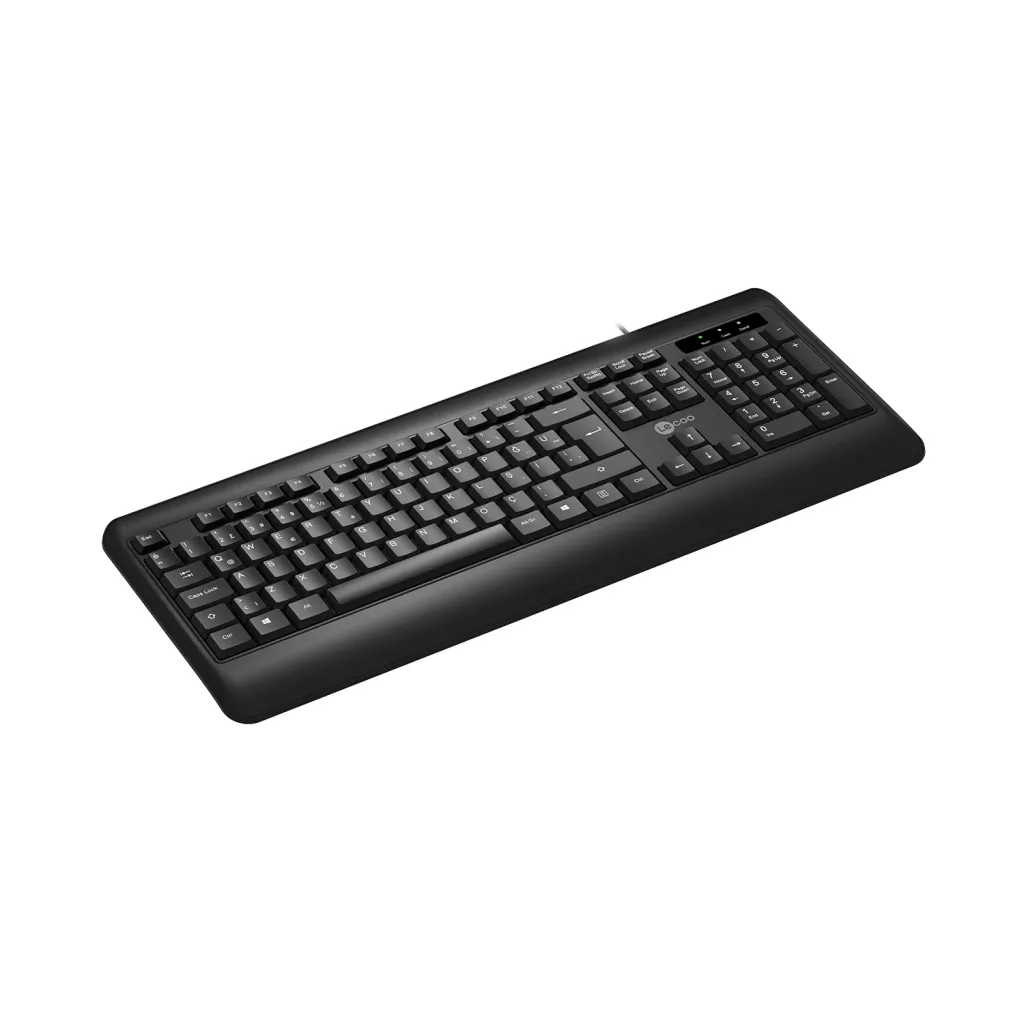 LECOO KB104, USB Kablolu, Türkçe Q, Standart Klavye (Siyah)