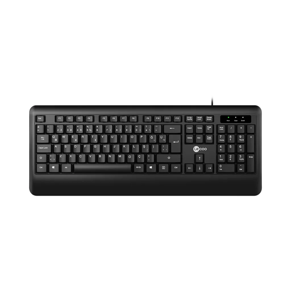LECOO KB104, USB Kablolu, Türkçe Q, Standart Klavye (Siyah)