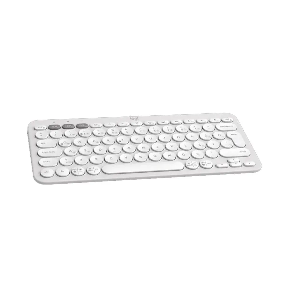 LOGITECH K380S, Pebble Keys 2, Beyaz, 920-011860, Bluetooth, Türkçe, Q, Multimedya, Mini Klavye