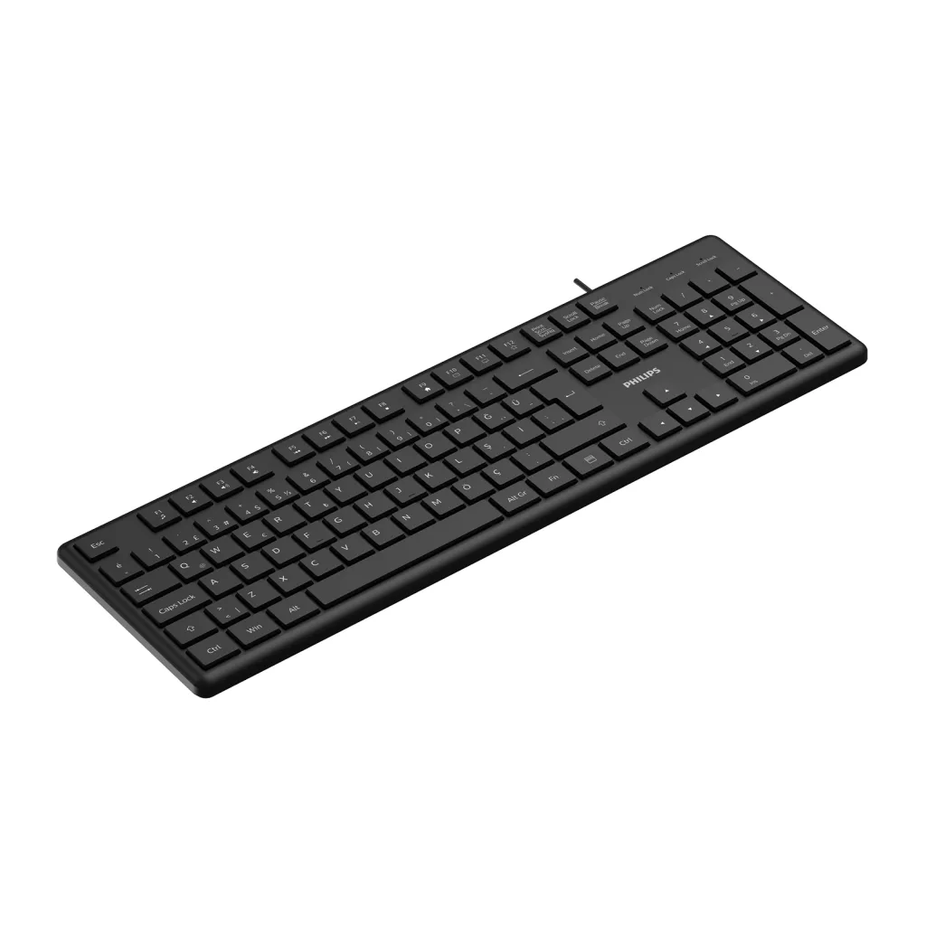PHILIPS SPK6248B, USB Kablolu, Türkçe Q, Multimedya Klavye (Siyah)