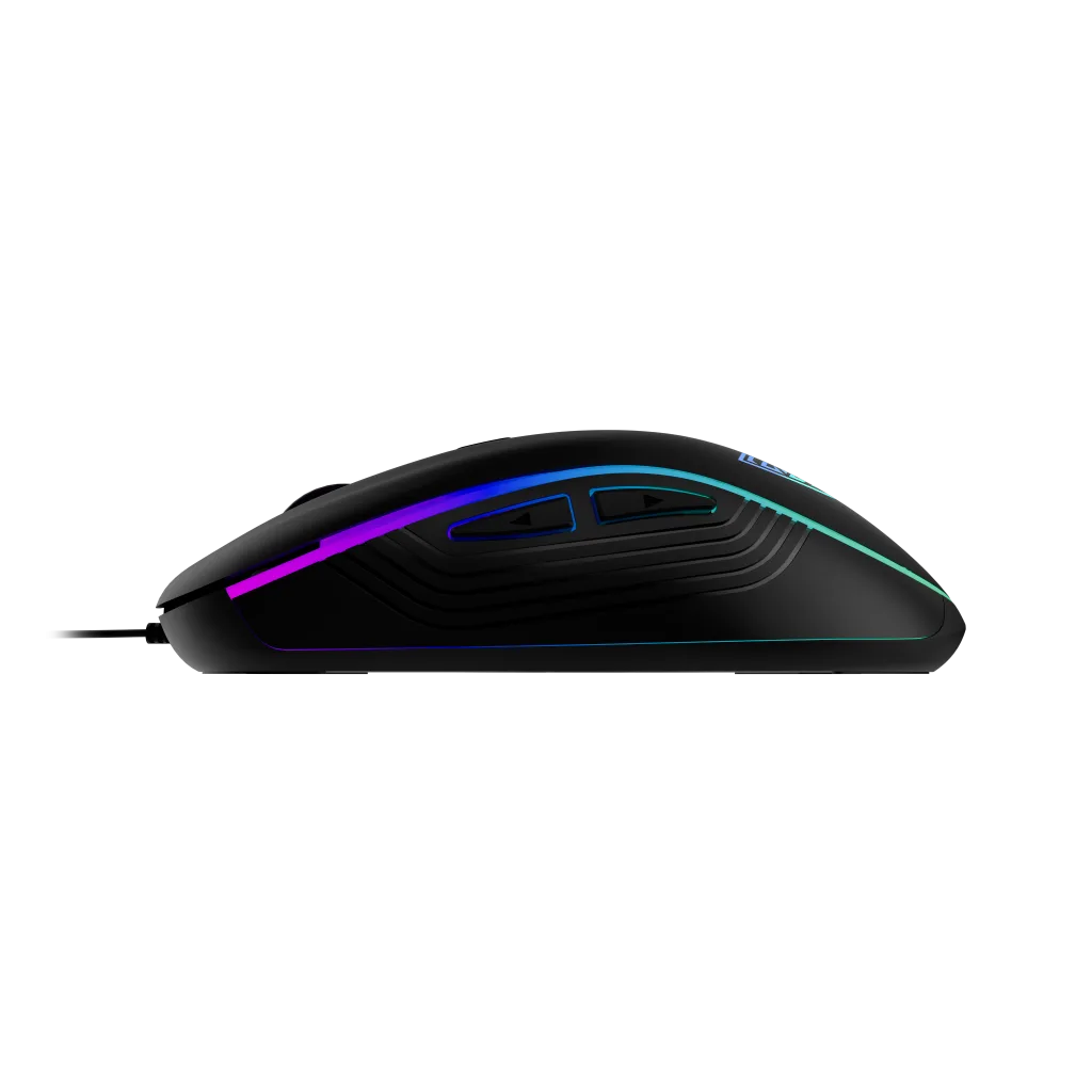 GAMDIAS AURA GS3, Çok Renkli Aydınlatma, USB Kablolu, 6 Programlanabilir Buton, Gaming Mouse, 3.600 DPI, Siyah