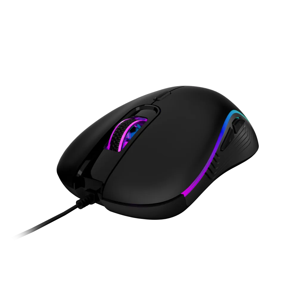 GAMDIAS AURA GS3, Çok Renkli Aydınlatma, USB Kablolu, 6 Programlanabilir Buton, Gaming Mouse, 3.600 DPI, Siyah