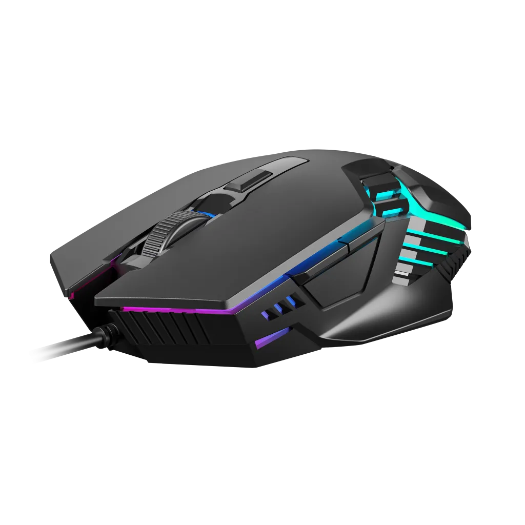 GAMDIAS AURA GS4, Çok Renkli Aydınlatma, USB Kablolu, 6 Programlanabilir Buton, Gaming Mouse, 3.600 DPI, Siyah