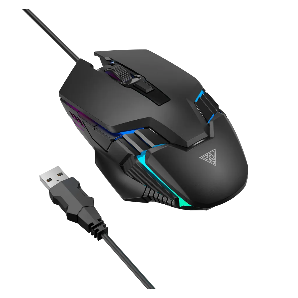 GAMDIAS AURA GS4, Çok Renkli Aydınlatma, USB Kablolu, 6 Programlanabilir Buton, Gaming Mouse, 3.600 DPI, Siyah