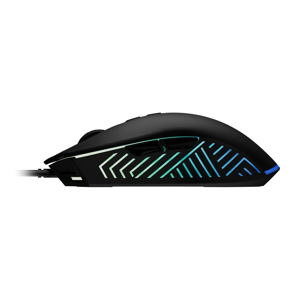 GAMDIAS ZEUS E4, RGB Aydınlatma, USB Kablolu, 7 Programlanabilir Buton, Gaming Mouse, 7.200 DPI, Siyah