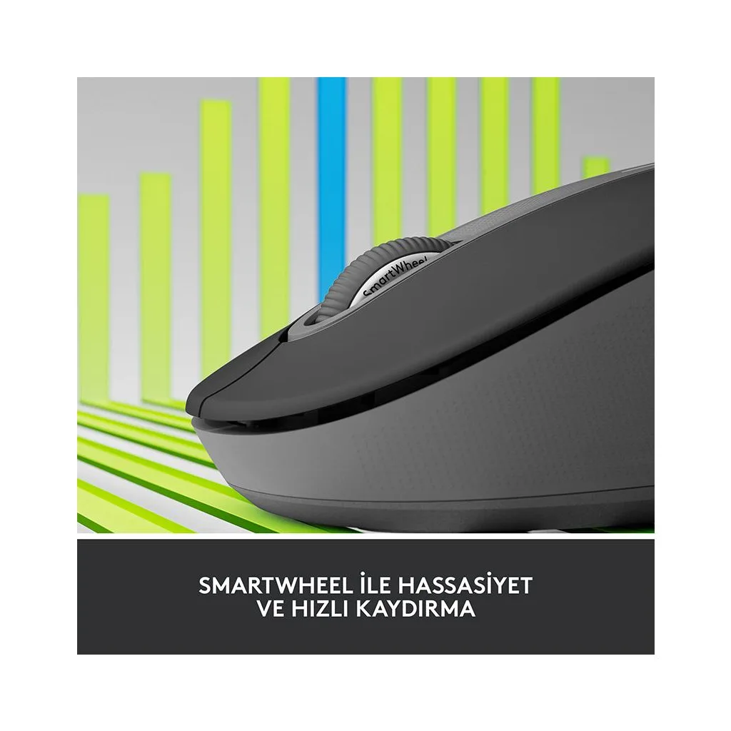 LOGITECH 910-006236, M650L Signature, Siyah, Sağ El, USB Nano 2,4G Kablosuz,4000dpi, Optik, 5 Tuşlu, 24ay Pil Ömrü, Sess