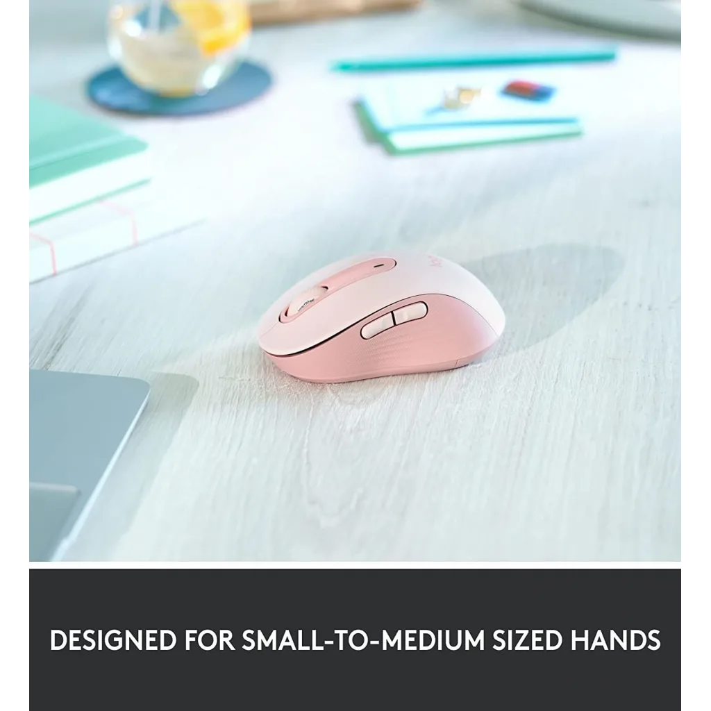 LOGITECH 910-006254, M650 Signature, Rose, Sağ El, USB Nano 2,4G Kablosuz, 4000dpi, Optik, 5 Tuşlu, 24ay Pil Ömrü, Sessi