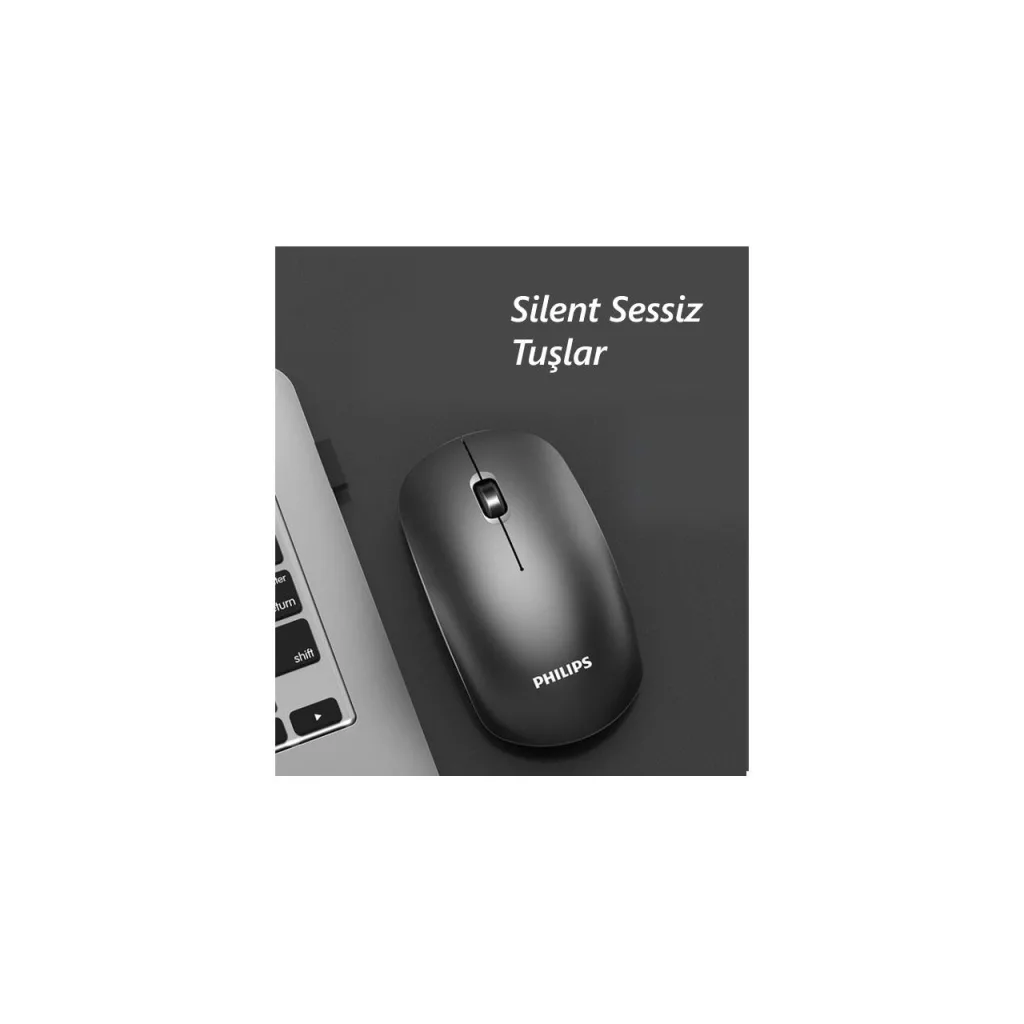 PHILIPS SPK7315B, Siyah, USB Nano 2,4Gh Kablosuz, 1200dpi, Optic, 3 Tuşlu, Sessiz Click, Mouse