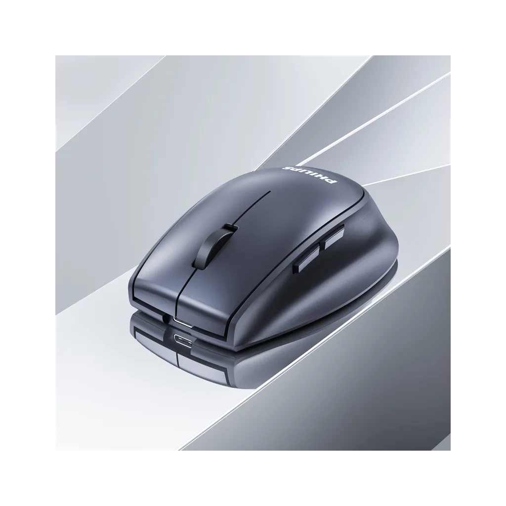 PHILIPS SPK7627K, Gri, USB Nano 2,4Gh ve Bluetooth Kablosuz, 1600dpi, Optic, 5 Tuşlu, Şarj Edilebilir, Sessiz Click, Mou