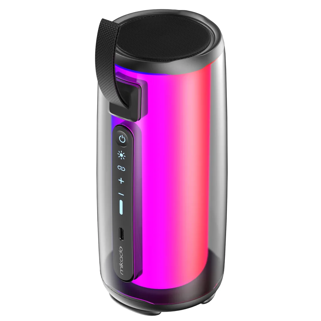 MIKADO MD-17BT CAPELLA, 10W, Taşınabilir, USB/AUX/BT/TF, RGB Işıklı, Transparan, 1800mAh, Mikrofon, Karaoke, Bluetooth S