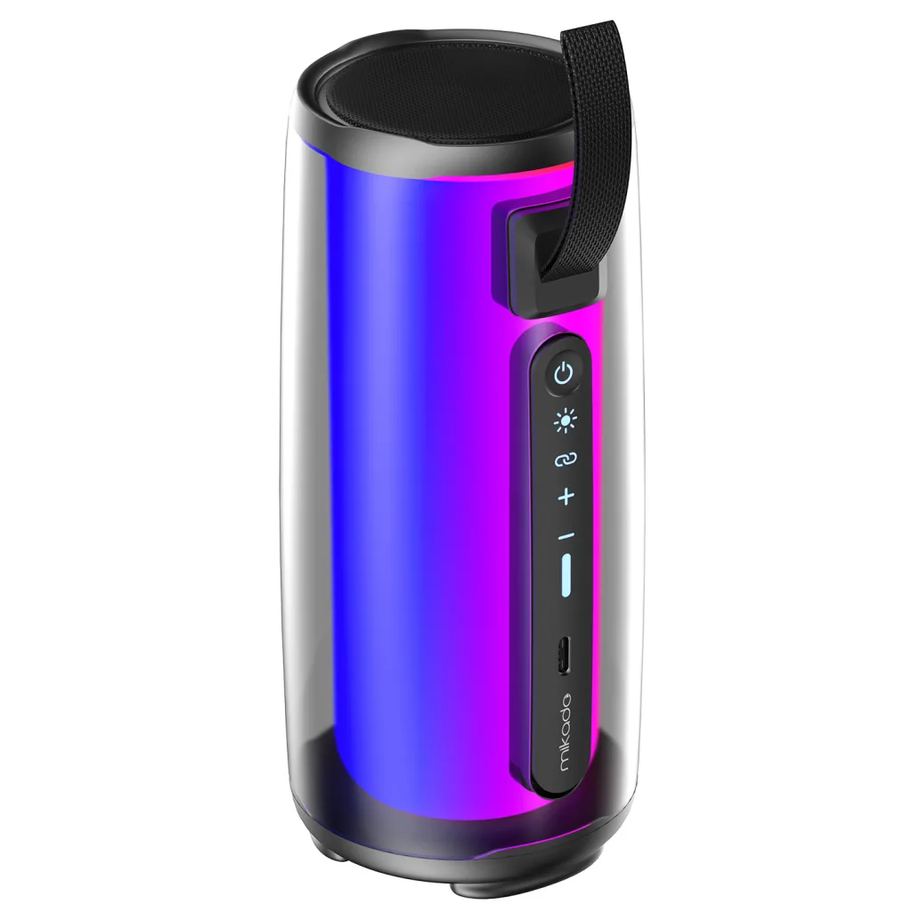 MIKADO MD-17BT CAPELLA, 10W, Taşınabilir, USB/AUX/BT/TF, RGB Işıklı, Transparan, 1800mAh, Mikrofon, Karaoke, Bluetooth S