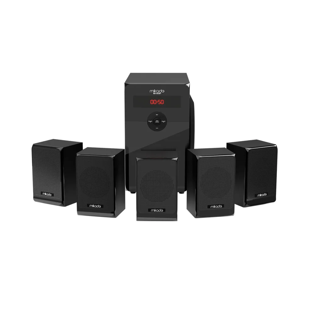 MIKADO MD-582BT, 110W, 5+1, Masaüstü, USB/SD/FM/Bluetooth, Siyah Kasa, Ev Sinema Sistemi